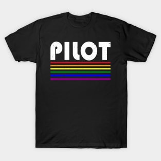 Pilot rainbow stripe design T-Shirt